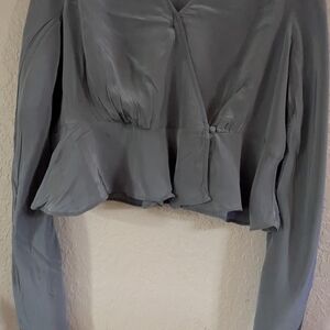 Madewell Slate Gray Green Blouse Medium